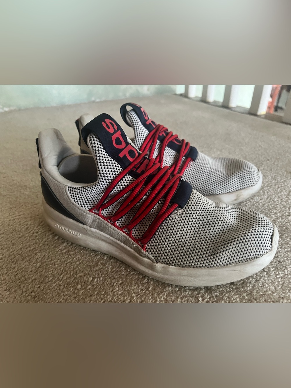 Adidas Cloudfoam Pure Men's Running Shoes US 8.5 Grey Red